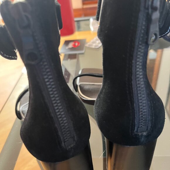 Rag & Bone Ellis Open Toe Black Suede Ankle Strap Sandals size 7 - Picture 2 of 6